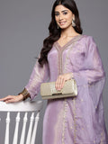 Varanga Women V-Neck Beads And Sequin Embroidered Kurta Paired With Tonal Bottom And Organza Dupatta