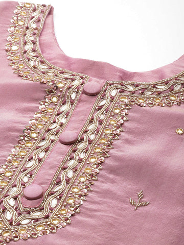 Varanga Women Beads And Sequins Embellished Kurta Paired With Bottom And Dupatta