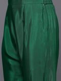 Varanga Women  Green V-Neck Dabka And Cutdana Work  Straight Kurta Paired With Bottom And Embroidered Dupatta