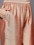 Varanga Women Peach Gota Embellished Kurta With Bottom And Dupatta