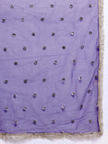 Varanga Women Purple Zari Embroidered Flared Kurta With Bottom And Dupatta