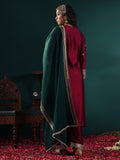 Varanga Women Maroon Contarst Zari Embroidered Kurta With Bottom And Dupatta