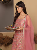 Varanga Women Pink Brocade Strap Sleeves Kurta With Sharara And Dupatta