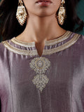 Varanga Women Lavender Zari Lace Embellsihed A Line Kurta With Bottom And Dupatta