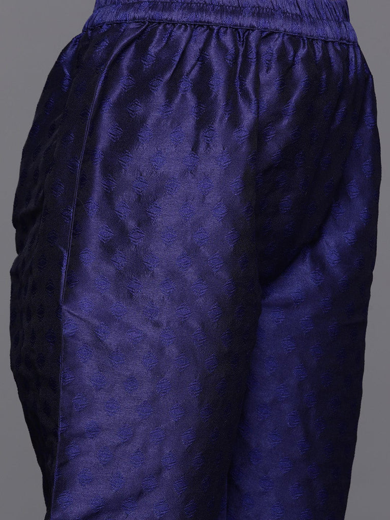 Women  Maroon Woven Zari Embroidered Straight Kurta With Bottom And Dupatta