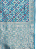 Varanga Women Blue Gota And Lace Embellished Kurta With Bottom And Printed Dupatta