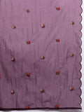 Varanga Women Purple Thread Embroidered Kurta With Organza Hem Paired Bottom And Dupatta