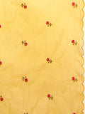 Varanga Women Yellow Thread Embroidered Kurta With Organza Hem Paired Bottom And Dupatta