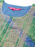 Varanga Women  Blue Bandhani Printed Zari Embroidered Kurta  Paired With Bottom And Dupatta