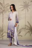 Varanga Women White V Neck Printed Kurta Paired With Bottom And Printed Dupatta