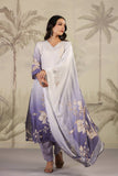 Varanga Women White V Neck Printed Kurta Paired With Bottom And Printed Dupatta