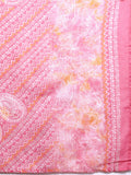 Varanga Women Pink Printed Round Neck Yoke Embroidered Straight Kurta With Bottom And Dupatta