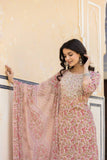 Varanga Women Pink Round Neck Floral Printed  Embroidered Kurta Paired With Bottom And  Dupatta