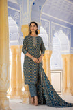 Varanga Women Printed Blue Round Neck Kurta With Printed Bottom And Dupatta