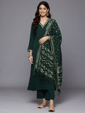 Varanga Women Green Gota Lace Embellished Kurta With Bottom And Dupatta