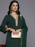 Varanga Women Green Gota Lace Embellished Kurta With Bottom And Dupatta