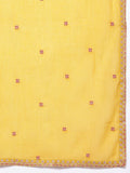 Varanga Women Yellow Floral Thread Embroidered Sequins Embellished With Lace Detailed Kurta With Bottom And Dupatta