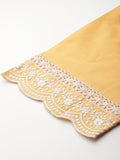 Varanga Women Yellow Chikankari Embroidered Sequins Embellished Kurta With Bottom And Dupatta