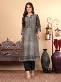 Varanga Women Chanderi Silk Geometric Printed Kurta Paired with Bottom and Dupatta