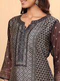 Varanga Women Chanderi Silk Geometric Printed Kurta Paired with Bottom and Dupatta