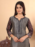 Varanga Women Chanderi Silk Geometric Printed Kurta Paired with Bottom and Dupatta