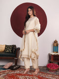 Varanga Women Zari Embroidered And Sequence Embellished With Organza Detailed Kurta With Bottom And Dupatta