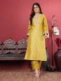 Varanga Women Brocade Embroidered Kurta with Tonal Bottom and Lace Detailed Dupatta