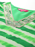 Varanga Women Green Leheriya Zari And Sequins Embroidered Kurta Set With Dupatta