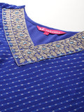 Varanga Women Navy Blue Bandhani Zari and Sequins Embroidered Kurta Set with Dupatta