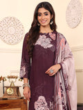 Varanga Women Pure Purple Floral Printed Kurta Set and Dupatta