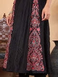 Varanga Women Pure Black Hand Embroidered Kurta Set with Dupatta