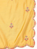 Varanga Women Mustard Pure Hand Embroidered Kurta Set with Dupatta