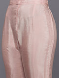 Varanga Women Pink Gotta Patti Hand Embroidered Straight Kurta with Trousers and Dupatta.