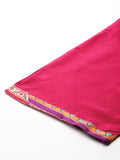 Varanga Women Purple and Pink Thread and Gotta Work Straight Kurta with Trousers and Dupatta