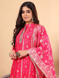 Varanga Women Pure Silk Pink Woven Design Kurta Paired with Bottom and Dupatta