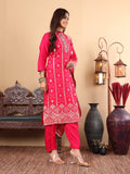 Varanga Women Pure Silk Pink Woven Design Kurta Paired with Bottom and Dupatta