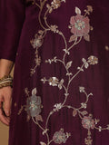 Varanga Women Pure Silk Purple Sequins And Bead Embellished Kurta With Bottom And Dupatta