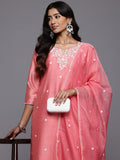 Varanga Women Round Neck Kurta Paired with Bottom and Embroidered Dupatta.