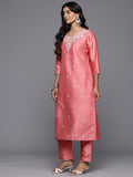 Varanga Women Round Neck Kurta Paired with Bottom and Embroidered Dupatta.