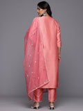 Varanga Women Round Neck Kurta Paired with Bottom and Embroidered Dupatta.