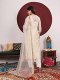 Varanga Women Zari Embroidered And Sequence Embellished With Organza Detailed Kurta With Bottom And Dupatta