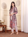 Varanga Women Multicolor Printed Winter Straight Kurta With Trousers And Printed Dupatta