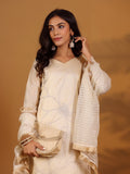 Varanga Women Zari Embroidered Shimmer Kurta With Trouser And Dupatta