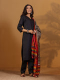 Varanga Women V Neck Kurta With Trouser And Printed Dupatta