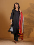 Varanga Women V Neck Kurta With Trouser And Printed Dupatta