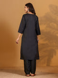 Varanga Women V Neck Kurta With Trouser And Printed Dupatta