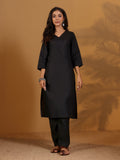 Varanga Women V Neck Kurta With Trouser And Printed Dupatta