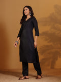 Varanga Women V Neck Kurta With Trouser And Printed Dupatta