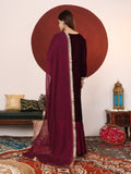 Varanga Women Lace Detailed Velvet Kurta With Sharara And Dupatta.