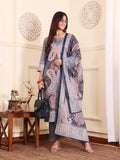 Varanga Women Blue Paisley Printed Winter Kurta With Trousers And Printed Dupatta.